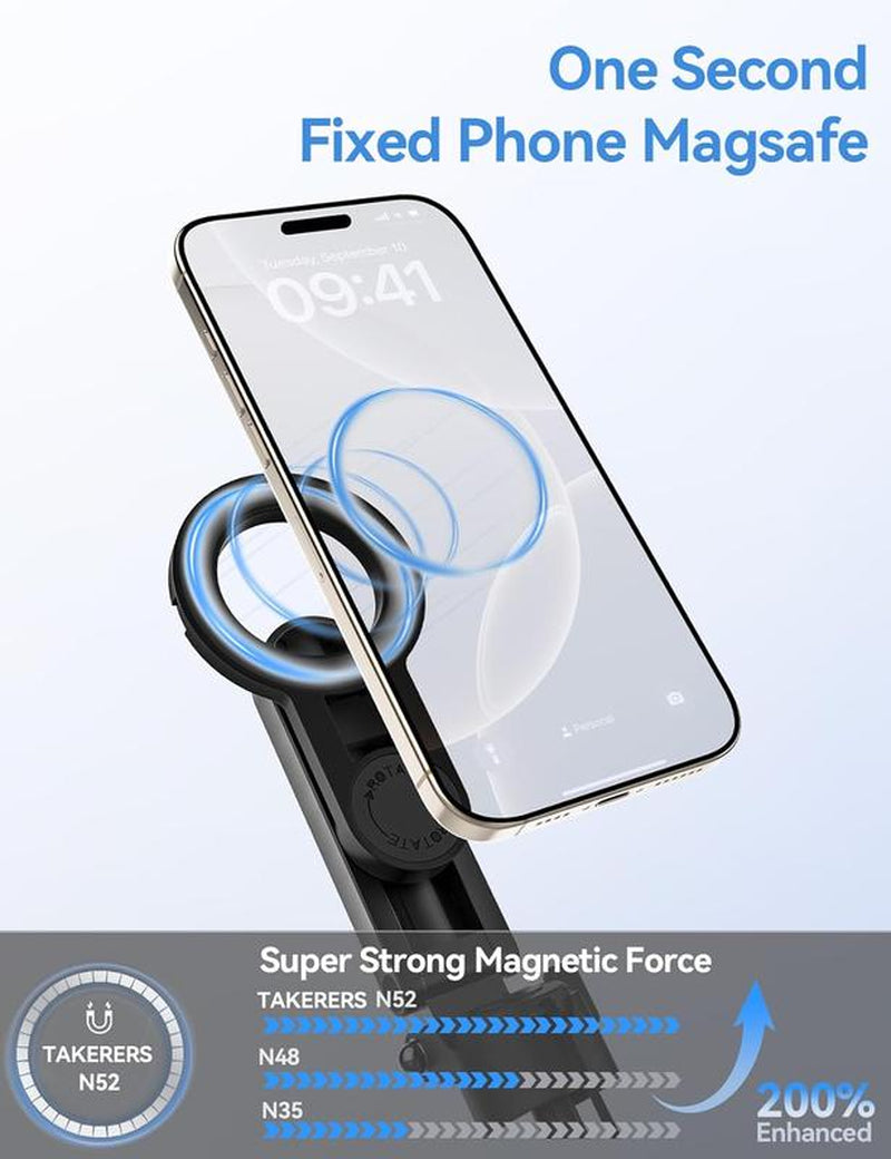 Factory Shop - New 4-In-1 Multifunctional Magnetic & Clamping Selfie Stick, 360 Rotating Angle, Mini Size, Foldable Storage, Phone Holder Tripod , Camera Grip, Vlog Live Photography Tool, Rechargable Remote Control, 1 Pcs Selfie LED Light