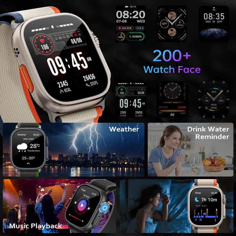 Ultimate Health Smartwatch 2025 – 24/7 Heart Rate, Sleep, Spo₂ & Temperature Tracking | Bluetooth Calling & 120+ Sports Modes for Active Lifestyles