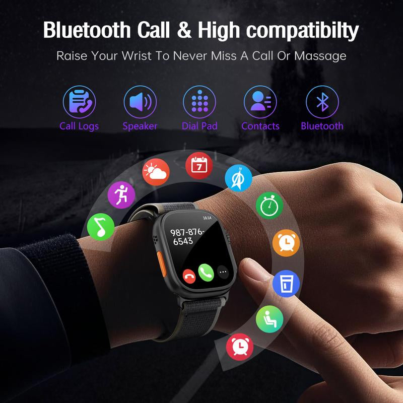 Ultimate Health Smartwatch 2025 – 24/7 Heart Rate, Sleep, Spo₂ & Temperature Tracking | Bluetooth Calling & 120+ Sports Modes for Active Lifestyles