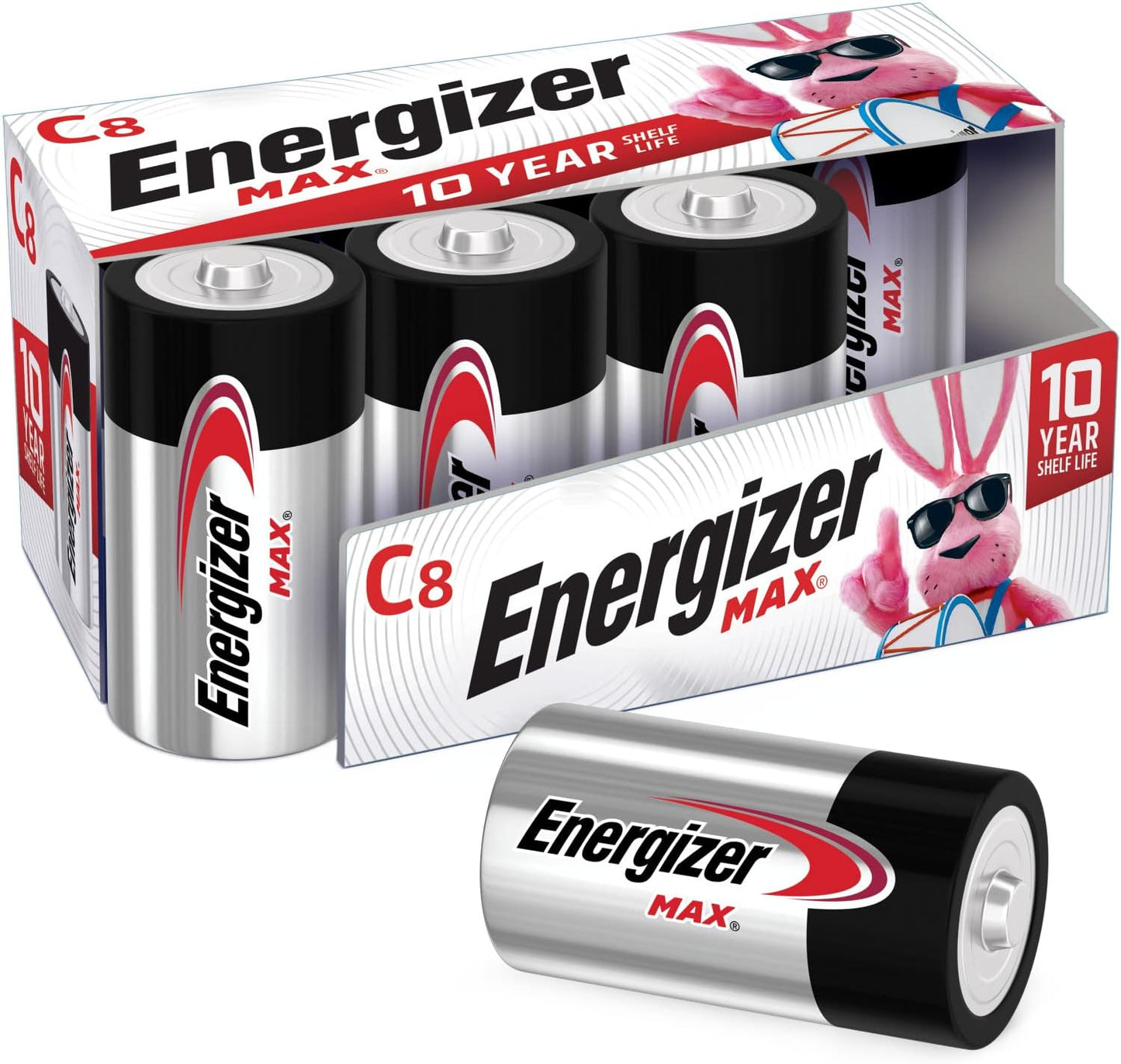 MAX C Batteries, Premium Alkaline C Cell Batteries (8 Battery Count)