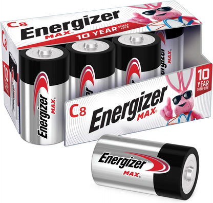 MAX C Batteries, Premium Alkaline C Cell Batteries (8 Battery Count)