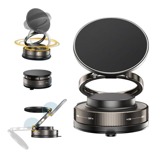 Magnetic Phone Holder, 360 ° Adjustable and Foldable, Strong Suction Cup, Vacuum Suction, Portable and Multifunctional